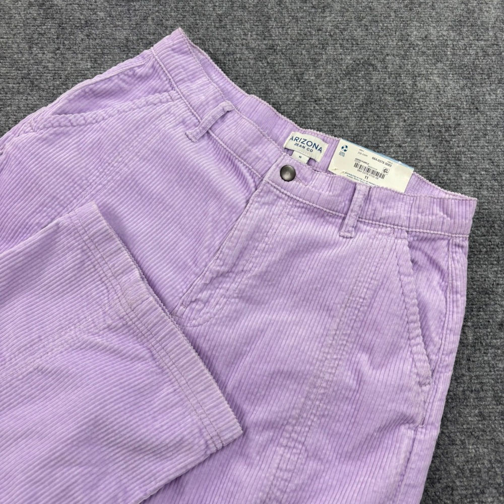 Arizona Jean Co‎ Corduroy Cargo Pants 11 Purple Wide Leg High Rise Womens NWT